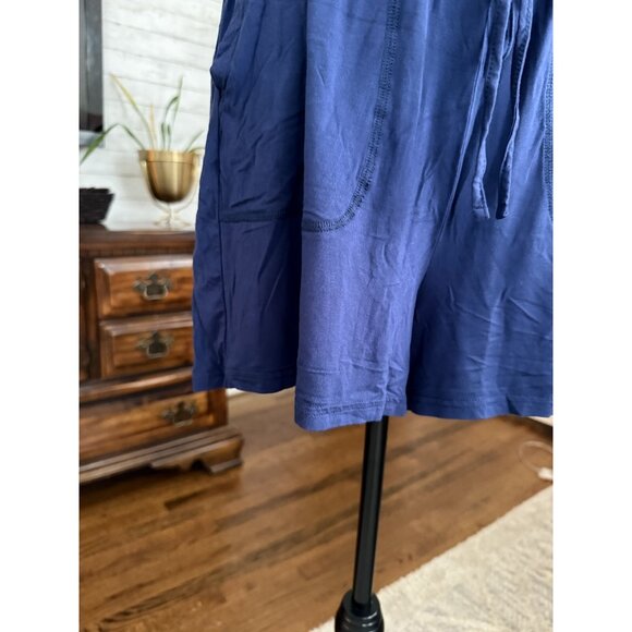 Reoria Navy Drawstring Waist Sleeveless Romper With Pockets Womens Size M - Picture 5 of 10